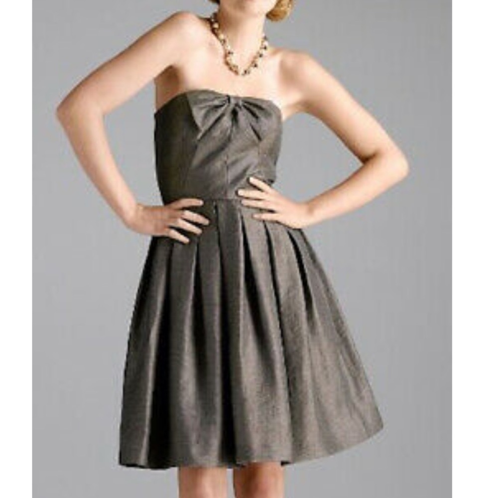 Antonio Melani Brown Linen Strapless Dress